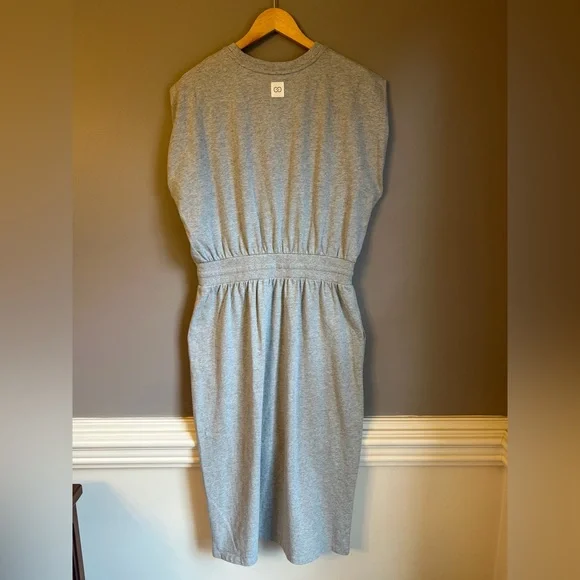 Calia extended‎ shoulder drawstring midi dress with logo patch large - Picture 6 of 8